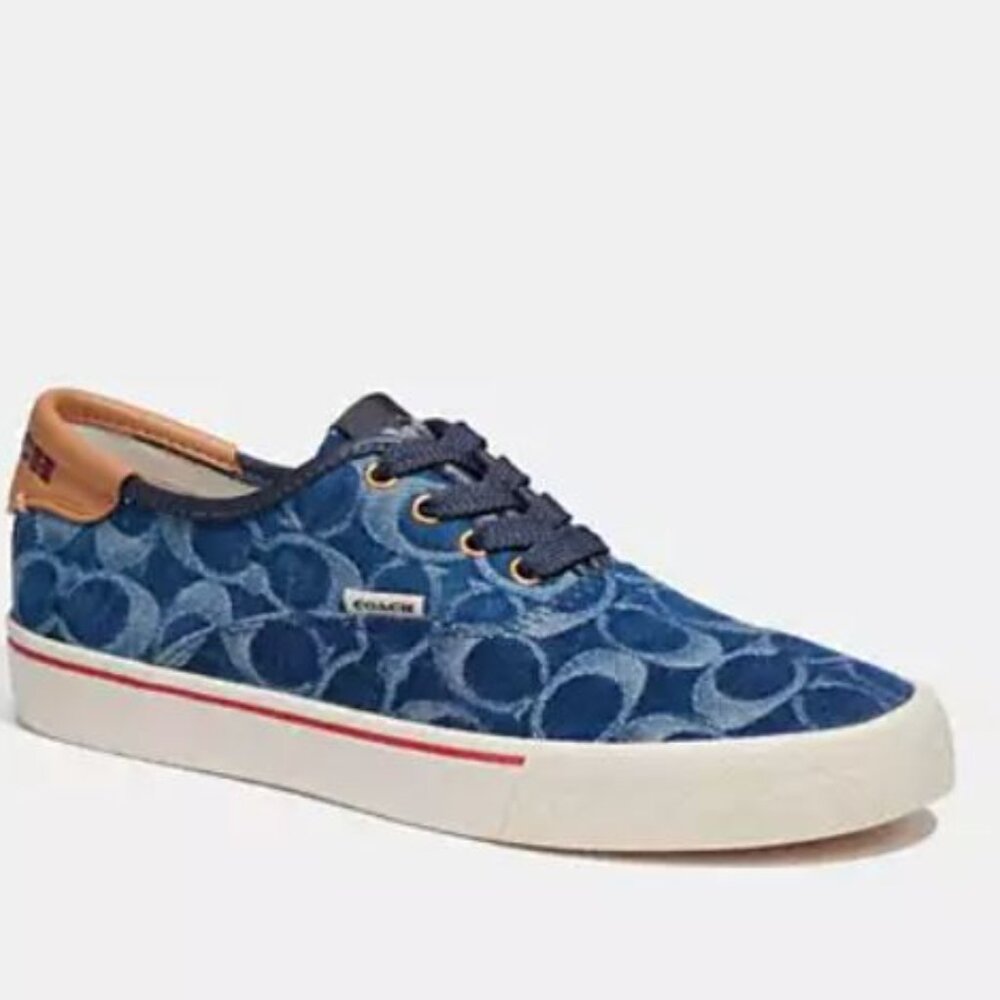 NIB   COACH Citysole Skate Sneaker In Signature Denim Size 8.5B